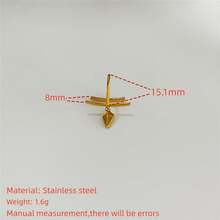 VKHK 1Pc Punk 18K Gold Plated Stainless Steel Fake Lip Piercing Jewelry - Yellow Gold - View 5