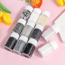 1000 piezas de cuentas Perler negras y blancas de 2,6 mm en botella pequeña rellenable, ligeras y portátiles, adecuadas para manualidades de accesorios DIY y decoración