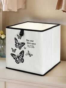 1pc Butterfly Pattern Open Storage Box, Stackable Storage Bin, Drawer Style Durable Multipurpose, Space-Saving Design Suitable For Home, Dorm, Home Organization, Under Bed Storage,Dorm Room - Multicolor - View 16