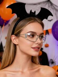 1pc Casual Copper Alloy Women Flat Lens Glasses, All Season