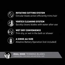 AFRT Panasonic Men S Ear And Nose Hair Trimmer Wet Dry Hypoallergenic Dual Edge Blade - ER-GN30-H - 黑色 - 查看 9