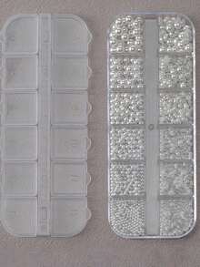12 Grids Round White Pearl Nail Beads Nail Art Jewelry Caviar Beads Nail Art Jewelry Half Round Pearl Gem Diy Nail Art Decoration Nail Supplies Nails Nail Charms Nail Gems12 Grids Half Round Gold+Silver Pearls Nail Charms Metallic Flat-Back Beads Ball Mixed Size Nail Pearls Diy Nail Gems Nail Supplies Nails - 彩色 - 查看 6