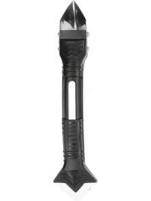 Raspador de Paleta de Silicona, Herramientas de Calafateo de Silicona 3 en 1 Removedor de Calafateo de Cabeza de Acero Inoxidable Raspador de ángulo de Pegamento de Vidrio con 5 Piezas Pistolas de Cal - 1 - Ver 5