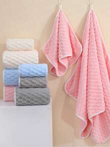 1pc 70*140cm Coral Fleece Bath Towel, Or Single Towel Or Towel Set, Quick-Drying, Absorbent, Soft, Suitable For Bathroom, Hotel, Gym, Travel, Gift, Salon, Sports, Outdoor, Beach, School, Back To School, Travel Accessories, Home Essentials, Towel, Skin Care - Multicolor - View 3
