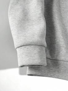 DEAR MOLLY 圣诞仿刺绣印花圆领卫衣，女士落肩卫衣，圣诞快乐新年快乐，节日圣诞树和松树图案卫衣 - 淺灰色 - 查看 4