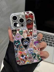 Fashionable Feather Pattern TPU Shockproof Protective Phone Case, Compatible With Apple Models, Ideal As Birthday Or Christmas Gift For Couples, Girlfriends, Daughters, Teens - فضي - مشاهدة 2