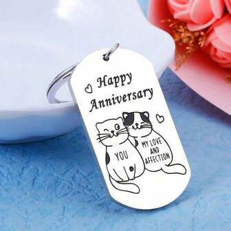 1pc Anniversary Keychain Gifts For Him Her Wedding Anniversary Cute Gifts For Boyfriend Girlfriend Love Gift Keychain For Husband Wife Birthday Valentines Day Romantic Gifts For Couple Fiance Fiancee