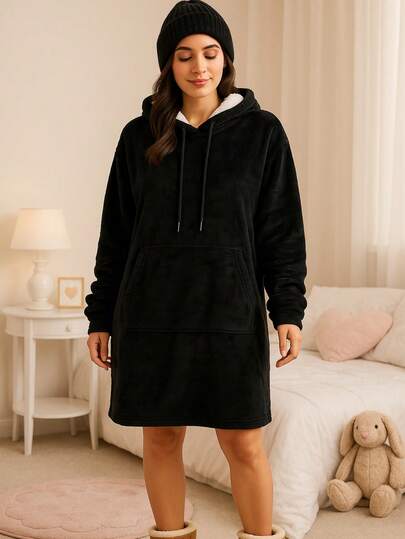 Maxi Sudadera Hoodie Cobija Unisex Suave Calientita Con Capucha Borrega Por Dentro