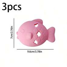 3pcs Silicone Fish-Shaped Cat Chew Toy - Interactive Treat Dispenser, Puzzle Snack Pet Toy For Dental Health, No Batteries Needed, Materials, Interactive Cat Toys