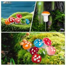 50 قطعة فطر صغير نموذج مصغر زهرة اصطناعية ديكور حديقة فراشة نبات مزروع في أصيص راتنج حرفي ديكور منزلي DIY زخرفة منظر طبيعي مصغر - متعدد الألوان - مشاهدة 8