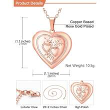 U7 Women Locket Necklace Platinum 14K Gold Photo Lockets That Hold Picture,Chain 20 Inch Person.Alized Gift Custom Love Heart Image Necklaces{Inchcolor_nameinch:Inch03#RoseGold*2Heartinch} - 03#玫瑰金*2顆心 - 查看 6