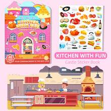 1 Quiet Sticker Book Jelly Material Waterproof Adhesive Good Children's Enlightenment Early Education DIY Baby Hands On Brainstorming Puzzle Handheld Puzzle Utilizing Thinking Development Toy - Multicolor - View 12