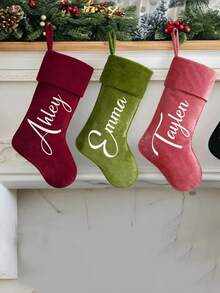 Custom Large Christmas Stocking Gift Bag, Santa Claus Snowman Candy Gift Stocking, Tree Decorations, Family Holiday Christmas Party Decorations, Holiday Gift Storage, Christmas - Multicolor - View 3