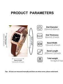 一套母亲节女士手表套装，时尚优雅的圆形石英表，搭配心形吊坠项链、耳环、戒指和手链。这套首饰套装适合日常佩戴、生日礼物、返校季、感恩节和浪漫场合，是最佳选择（不含礼盒）。 - 棕色 - 查看 8