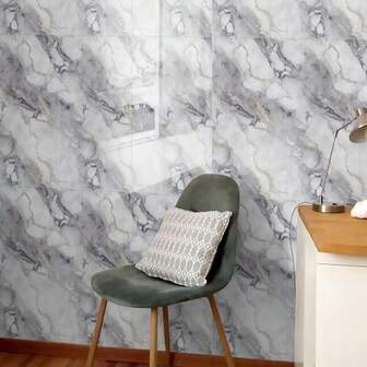 22片装高级豪华瓷砖效果自粘贴纸 - 防水防潮墙贴，适用于厨房和浴室装饰，墙纸即撕即贴，DIY墙面装饰墙贴，即撕即贴壁纸