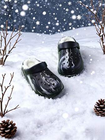 Vintermode Nya Pojkar och Flickor Barntofflor, Hemmaanvändare Utomhus Daglig Fritid Universella Slumpmässigt Mönstrade Kamouflagestil Barntofflor.