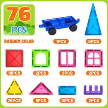 122pcs Magnetic Building Blocks Set, Transparent Magnetic 3D Construction Tiles, Inspire Creativity And Imagination, Educational Toy - 彩色 - 查看 10