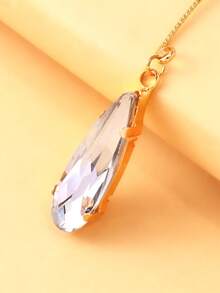 1pc Luxury Teardrop Ear Cuff, Versatile Personalized Faux Crystal Earrings