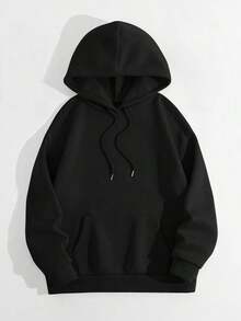 LOVE JOYY High Street Fashion Women Loose Long Sleeve Pullover Hoodie With Angel Wings Rhinestone Decor, Pocket, Blingbling Streetwear, Autumn/WinterY2Y-W- Gras - 黑色 - 查看 6