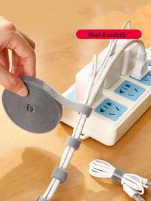 Hook And Loop Cable Organizer, Desktop Cable Management Clip, Bedside, Office, Wall, Car, Office Desk Computer Cable Organizer, 5-Meter * 1.2cm Cable Tie, Data Cable Organizer-1pc