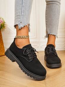 Pantofi Oxford pentru femei, la modă, 2025, noi, cu curea încrucișată, pantofi casual pentru exterior - Negru - Vizualizare 6