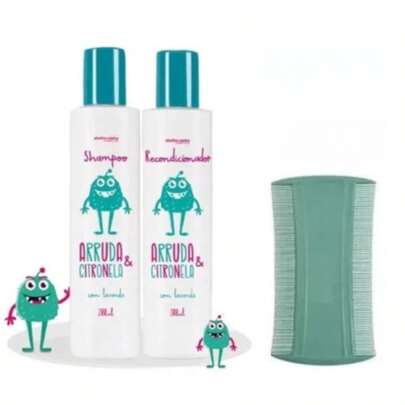 Kit Shampoo + Recondicionador Arruda e Citronela Elimina Piolhos Abelha Rainha + Pente Fino Grátis