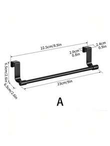 不锈钢毛巾架多用途单门浴室厨房柜毛巾抹布架置物架挂架免打孔抹布架 - 彩色 - 查看 14