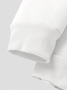 Men's Casual Comfortable Numeric Pattern Printed Zip-Up Hoodie, Thermal Lined, Autumn/Winter, Long Sleeve Top - White - View 8