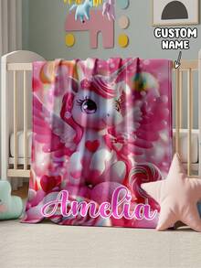 1pc Customized Soft & Cozy Blanket, Suitable For Mother's Day, Birthday - Multicolor - View 11