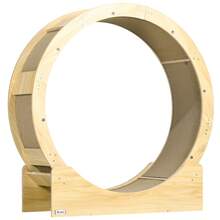 PawHut Cat Wheel 91 Cm With Brake And Scratching Board, Cat Wheel For Healthy Exercise And Relaxation Made Of Oak - Multicolor - View 1
