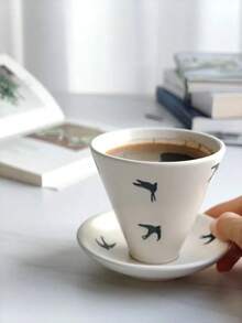 Creative Niche Ceramic Coffee Cup & Saucer Set, Japanese-Style Mug, Retro Coarse Pottery Latte Cup - Multicolor - View 9