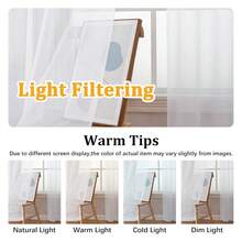 White Sheer Curtains 108 Inches Long 2 Panels Set, Voile Light Filtering Window Treatment Drapes For Living Room Bedroom Canopy, Each 42Wx108L Inches, 9 Ft, White - 多色158 - 查看 4