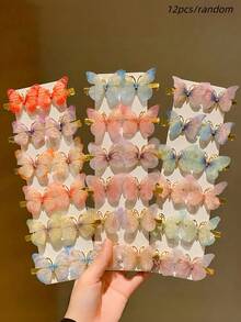 Bộ 18 kẹp tóc hình bướm thần tiên mộng mơ, mềm mại tinh tế, mỗi chiếc kẹp đều làm đẹp, vật dụng cần thiết cho mùa tựu trường - Phù hợp cho bé gái và phụ nữ, đi chơi hàng ngày, hẹn hò, chụp ảnh, dùng được cho cả kiểu tóc búi hoặc tóc xõa, dễ dàng tạo nên tâm trạng, kẹp càng cua, kẹp tóc, kẹp cài tóc, đồ dùng học tập, phụ kiện tóc, phụ kiện đội đầu, ghim cài tóc - nhiều màu - Xem 17