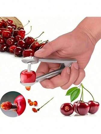 1pc Premium Stainless Steel Cherry Pitter - Reusable, Multipurpose, Manual Fruit Pitter For RV Camping, No Battery Required, Easy To Clean, Space-Saving Design