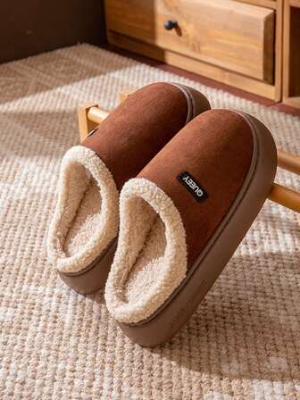 男士加厚保暖家居拖鞋，冬季加厚保暖室内拖鞋