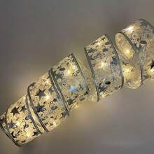 1 قطعة أضواء شريط إبداعية، ديكور شجرة عيد الميلاد بأسلوب INS الجديد الشائع، أضواء شريط ساتان، ديكور غرفة النوم، ديكور عيد، إضاءة ليلة عيد الميلاد الرومانسية، مناسب لمختلف المشاهد والأنماط، غرفة المعيشة، غرفة النوم، الحمام، ديكور المنزل، لوازم السفر، حفلات الزفاف، حفلات عيد الميلاد، هدية للرجال والأمهات والآباء والأصدقاء المقربين والمعلمين، رأس السنة، اكسسوارات، هدية ممتعة - متعدد الألوان - مشاهدة 10