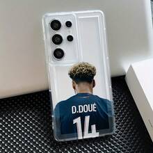 Funda de Teléfono de Moda de Fútbol D-Doué, Compatible con Samsung Galaxy S25, S24, S23, S22, S21, S20 FE Ultra Plus Edge 4G 94G, Funda Trasera Transparente de TPU Suave, Accesorios de Moda, Cubierta Protectora Ligera, Diseño Impreso UV, Comprador de Accesorios Tecnológicos - Mezcla de colores - Ver 5