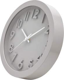 Reloj de Pared, Decorativo, Silencioso, para Sala de Estar, Recamara, Cocina, de 25 cm, Análogo, Redondo - gris - Ver 3