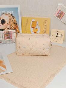 Eine Kosmetiktasche für Frauen mit süßen Cartoon-Mustern, die als Reise-Münzbeutel sowie zur Aufbewahrung von Handy, Medizin, Snacks, Damenbinden, Feuchttüchern und Makeup-Pinseln verwendet werden kann. Das weiche und faltbare Design ist besonders für Frauen und Mädchen geeignet und auch eine ideale Geschenkwahl für Feiertage. - Verschiedenfarbig - Übersicht 9