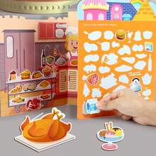 1 Quiet Sticker Book Jelly Material Waterproof Adhesive Good Children's Enlightenment Early Education DIY Baby Hands On Brainstorming Puzzle Handheld Puzzle Utilizing Thinking Development Toy - Multicolor - View 3