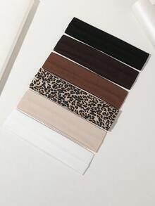 6条/套 女士纯色弹力运动头带，吸湿排汗，多功能，适合瑜伽、跑步、日常佩戴，女士头巾，冬季发饰，冬季发带，保暖头巾，女士围巾 - 6件 - 查看 3