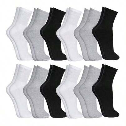 Kit 3,6 e 12 Pares De Meia Masculina Cano Alto Unissex Multicolorido 40-46 