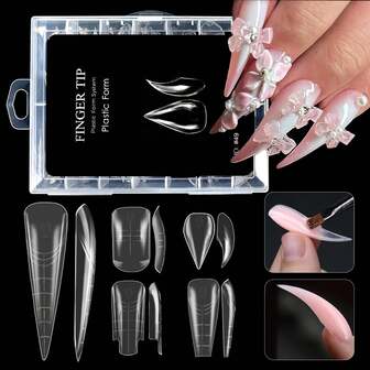 70/100/140/150/288 pièces Pointes d'ongles en cristal, forme de griffe d'aigle, multi-formes, extension rapide pour ongles en gel, réutilisables pour la nail art