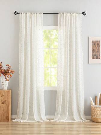 1pc Rainbow Candy Sheer Curtain, Cute Dopamine Inspired Children Voile Curtain