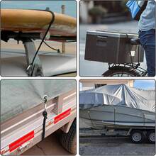 带登山扣的弹力蹦极绳，高品质黑色橡胶蹦极绳，带登山扣夹钩，适用于户外帐篷、行李架、露营、货物、自行车、运输、储存 - 彩色 - 查看 10