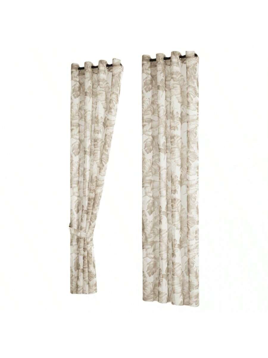 Juego de Cortinas Blancas con detalles dorados con Ollaos para Barra