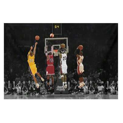 Basketball Legends Poster: 12x18Inch, Gauge Steel, Pre-Drilled, Waterproof, Weather Resistant - Artistic Basketball Greats