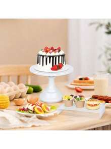 6PCS Cake Stand Set, Gold Metal Cake Stands For Party, Dessert Table Display Set, 3 Size Round Cake Pedestal Stand With Cupcake Risers Stands, Dessert Cake Holders For Weddings, Birthday, Baby Shower - 白色 - 查看 4