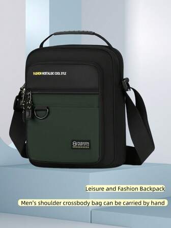 Avslappnad minimalistisk herraxelväska med sling-axelband