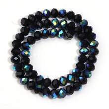 1 szt. półpowlekane czarne fasetowane szklane koraliki kryształowe 4 mm/6 mm/8 mm, modne klasyczne kolorowe ozdoby świąteczne do tworzenia biżuterii DIY do kolczyków/bransoletek/bransoletek na kostkę/naszyjników/dekoracji choinkowej/dekoracji świątecznych/dekoracji ślubnych/dekoracji okiennych/odzieży i akcesoriów torebkowych - Półgalwanizowany na czarno - Zobacz 9